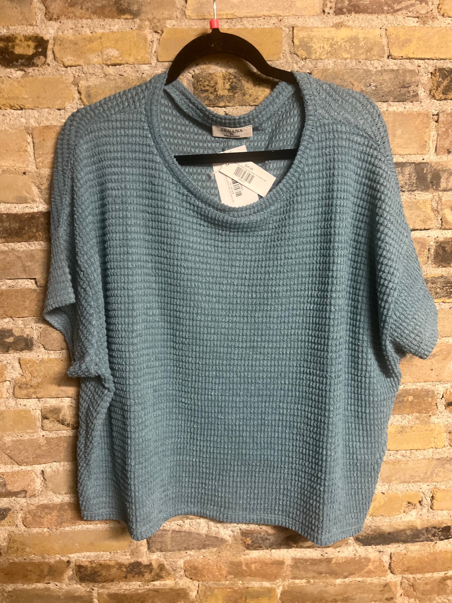 Drop Shoulder Short Sleeve Jacquard Sweater