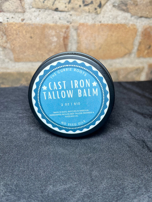 Cast Iron Tallow Balm | No Seed Oils | 2 oz | Seasoning for Cast Iron