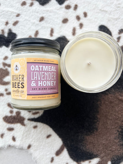 Oatmeal Lavender & Honey Artisan Soy Candles| 7 oz