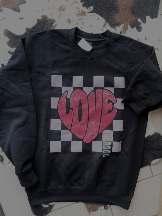 Checkered Love Crewneck