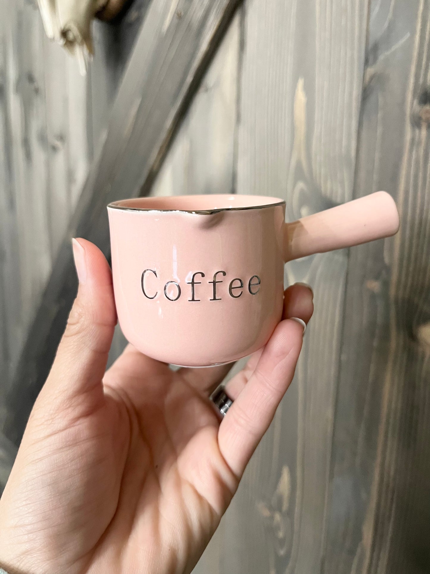 Pink Ceramic Espresso Shot Cups with Handle
