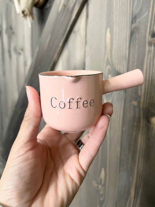 Pink Ceramic Espresso Shot Cups with Handle
