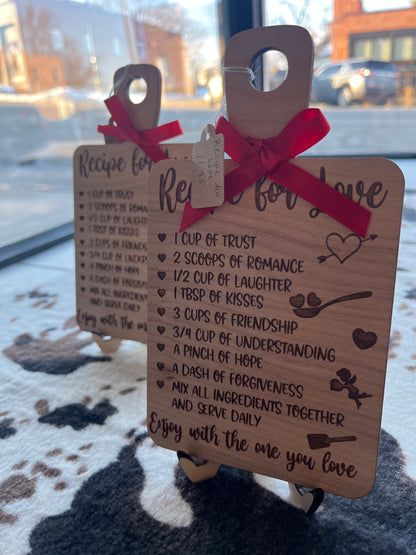 Recipe for Love Wooden Decor