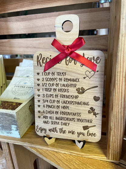 Recipe for Love Wooden Decor