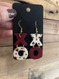 Burgundy XO Clay Earrings