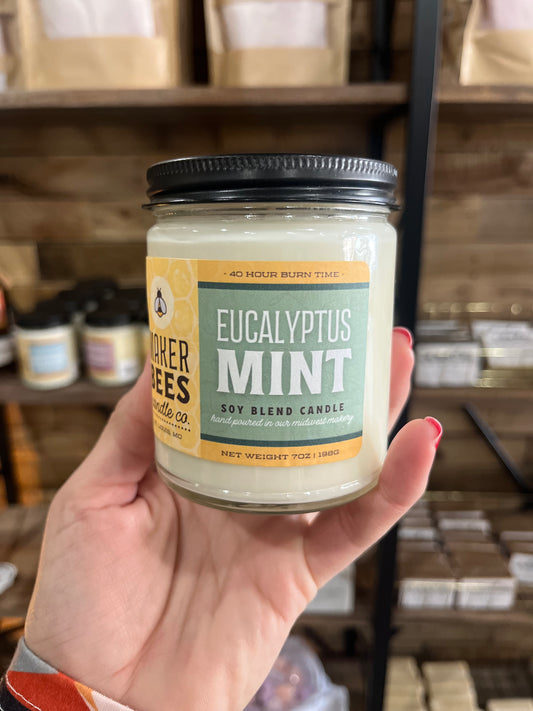 Eucalyptus Mint Soy Blend Candles | Maker Bees Makery | 40 hour Burn Time