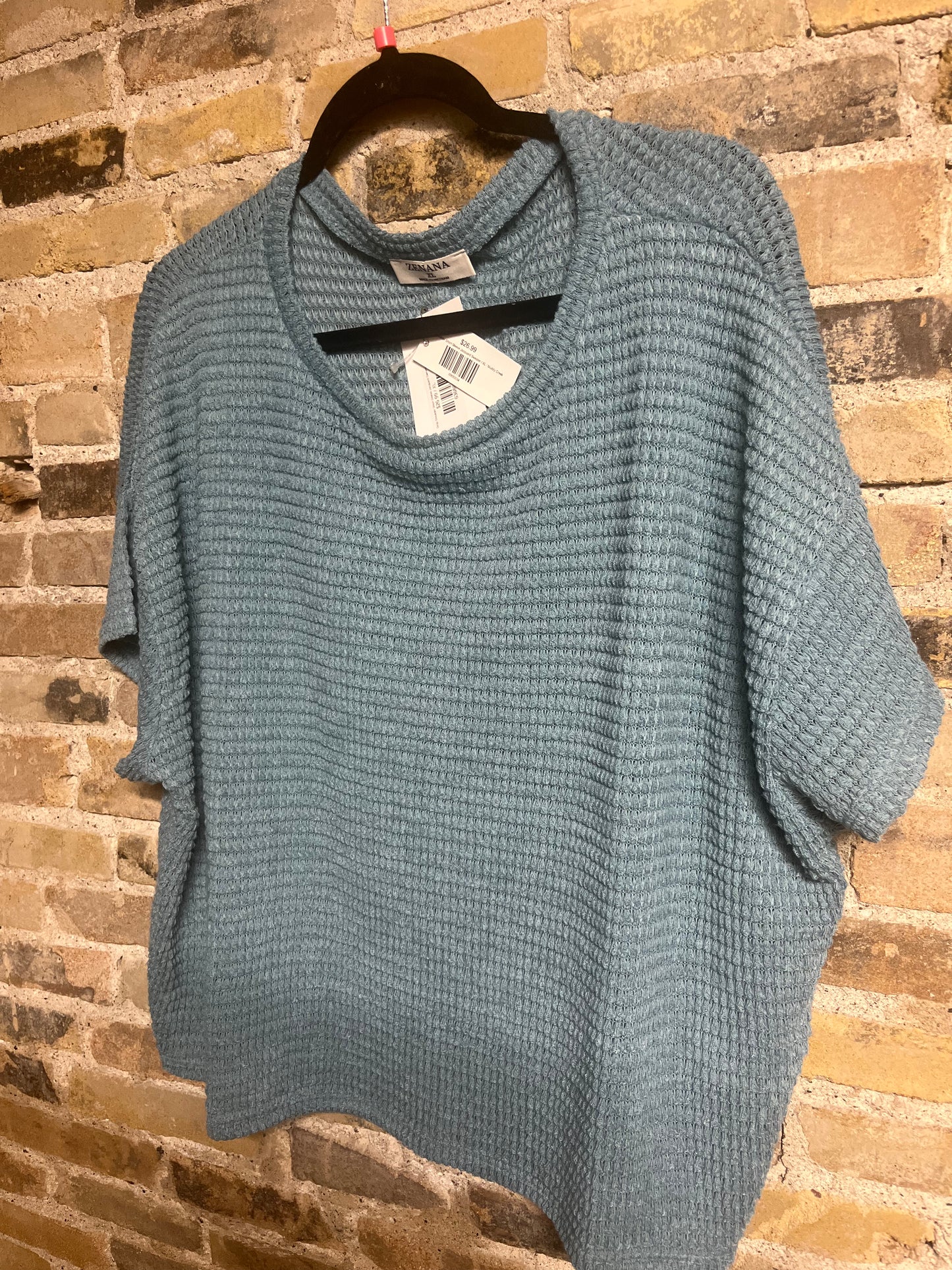 Drop Shoulder Short Sleeve Jacquard Sweater