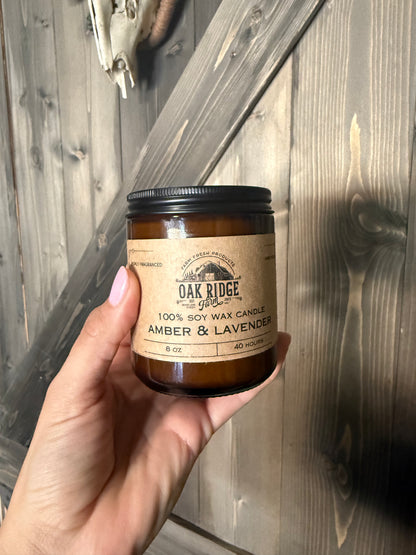 Soy Wax Candles | 8 oz 100% Soy Wax Candles | Oak Ridge Farm