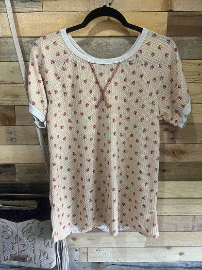 Blossom Short Sleeve Waffle Knit Top