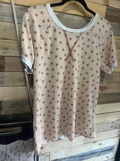 Blossom Short Sleeve Waffle Knit Top