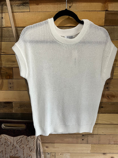 Sheer Knit Batwing Sweater Top