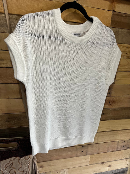 Sheer Knit Batwing Sweater Top