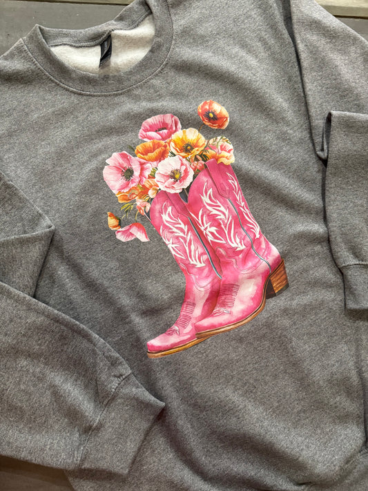 Floral Boot Sweatshirt