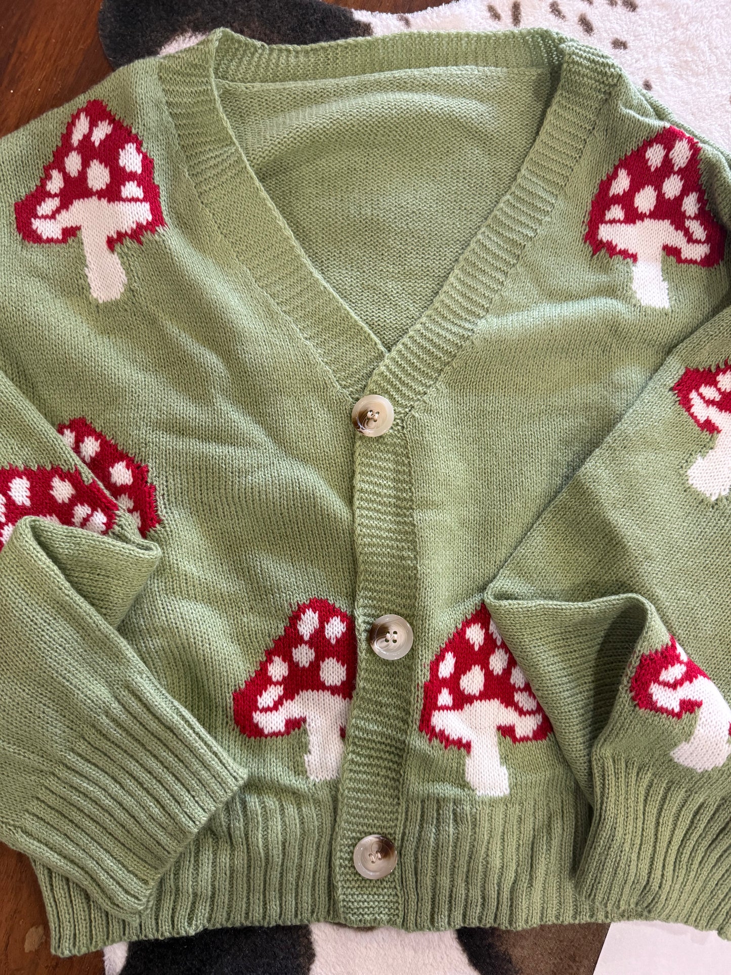 Mushroom Print Cardigan