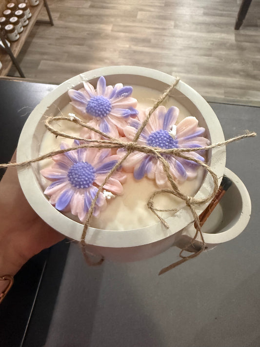 Spring Floral Concrete Candles | Soy to the World
