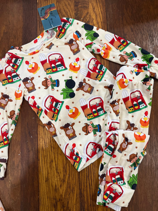 2 Piece Farm Animal Bamboo Pajamas | Savvy Jo