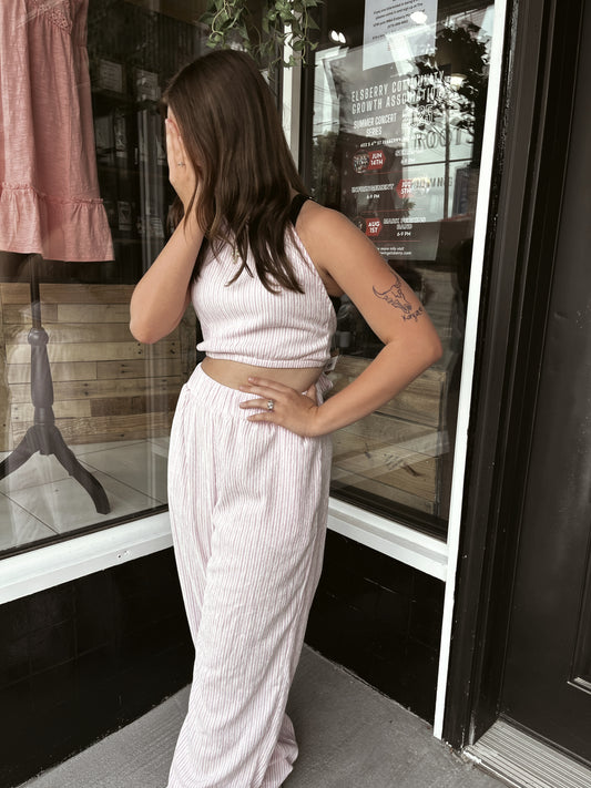 Halter Pinstripe Pink | Hazel & Grace Boutique