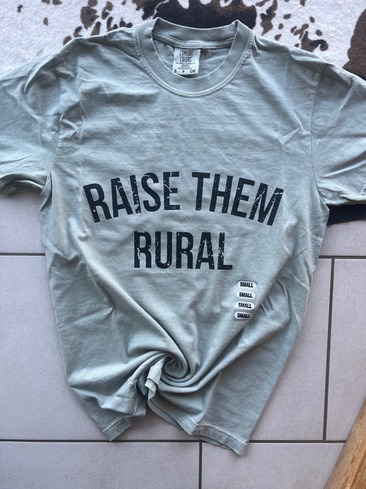 Raise Them Rural Tee: Sage | Muddy Creek