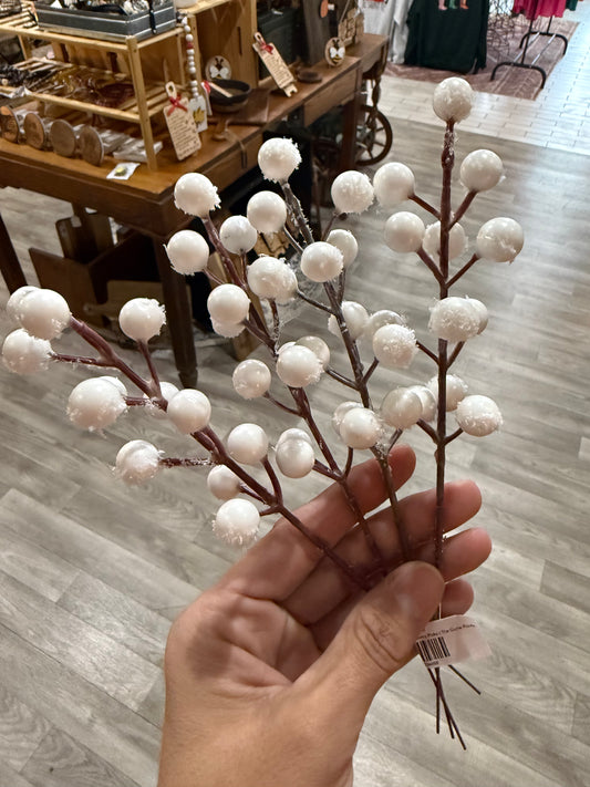 Snowflake Glitter Christmas Berry Picks