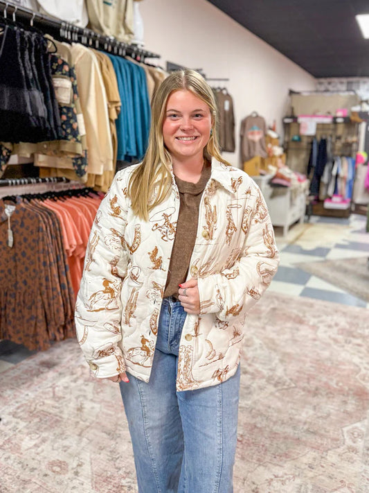 Vintage Western Quilted Shacket | Muddy Creek