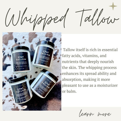 Whipped Tallow | Tallow Cream | Tallow for Body, Face & Hair | All Natural | Homemade | 8oz