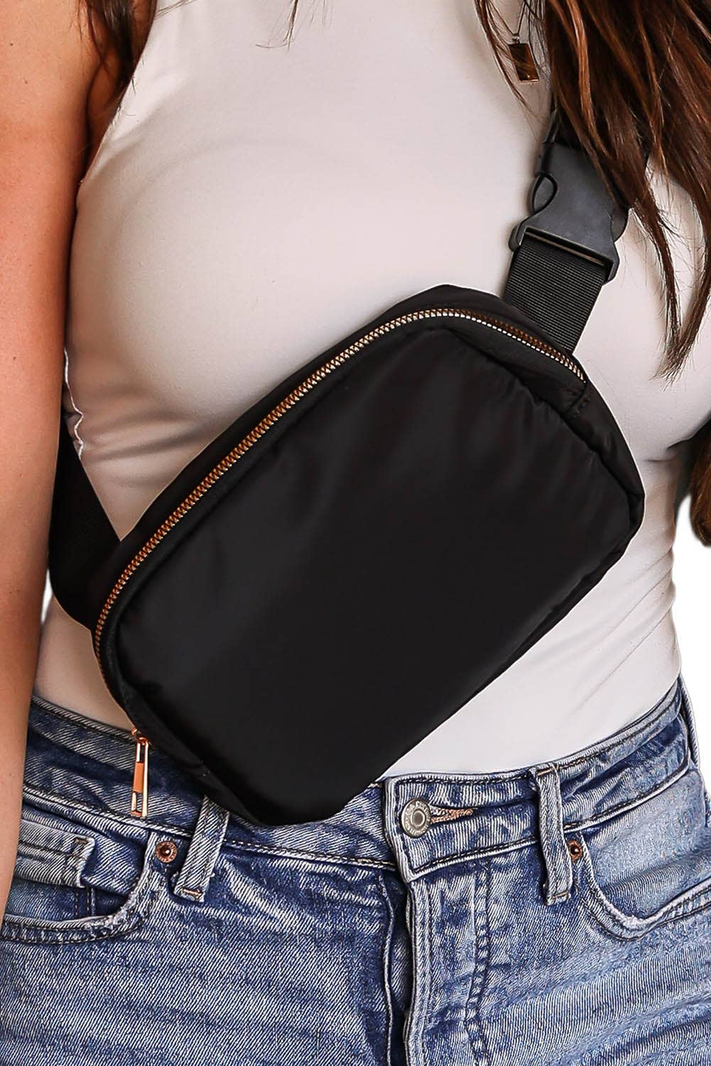 Waterproof Zipped Crossbody Chest Bag 20*5*14cm