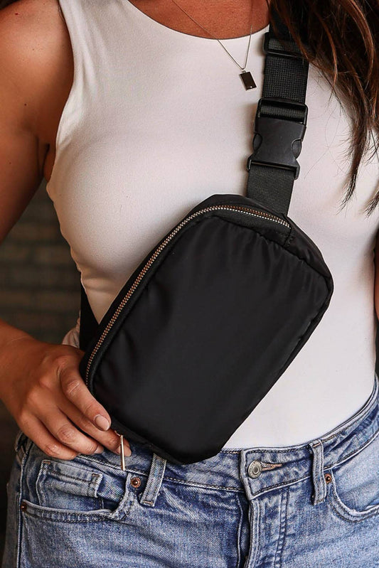 Waterproof Zipped Crossbody Chest Bag 20*5*14cm