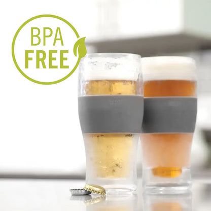 Beer FREEZE™ Cooling Cup Insulated w/ Cooling Gel - Gray