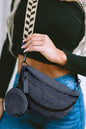 Colorblock Strap Chain Shoulder Bag With Coin Purse