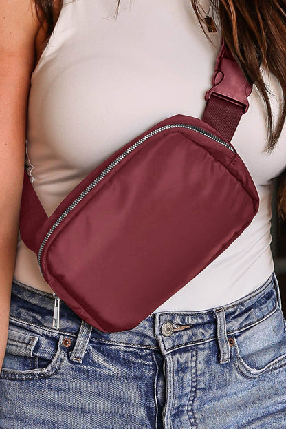Waterproof Zipped Crossbody Chest Bag 20*5*14cm