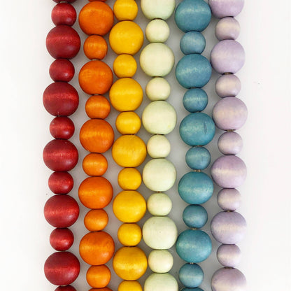 Wood Bead Garlands - Multiple color options alternate Lg/Sm