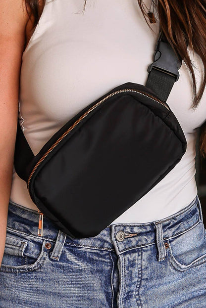 Waterproof Zipped Crossbody Chest Bag 20*5*14cm